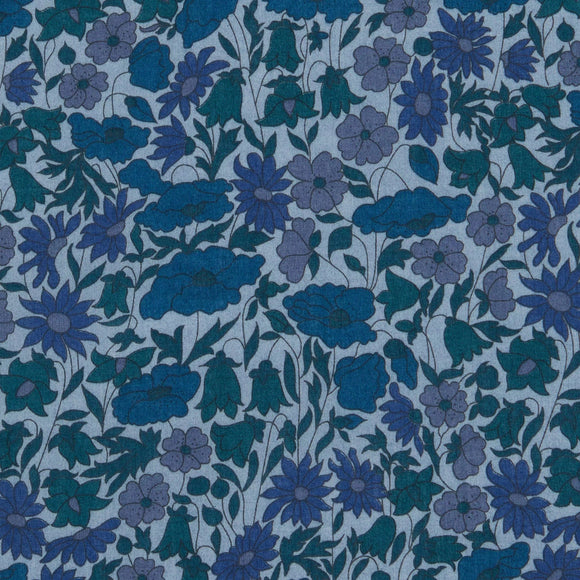 Poppy and Daisy, blå (Liberty Fabrics Tana Lawn®)