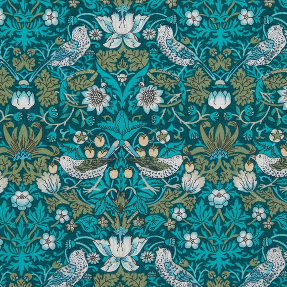 Strawberry Thief, grøn - metallic (Liberty Tana Lawn®)