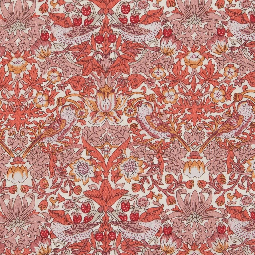 Strawberry Thief, rød - metallic (Liberty Tana Lawn®)