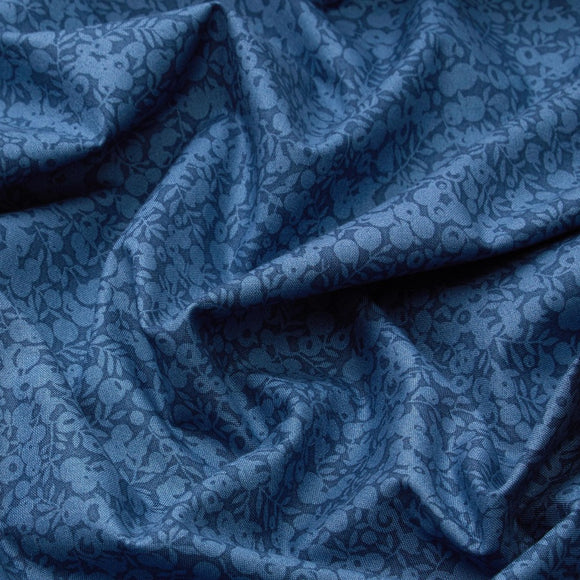 Indigo - Wiltshire Shadow - Liberty Fabrics, 110 cm bredt, OBS: 2 meter tilbage